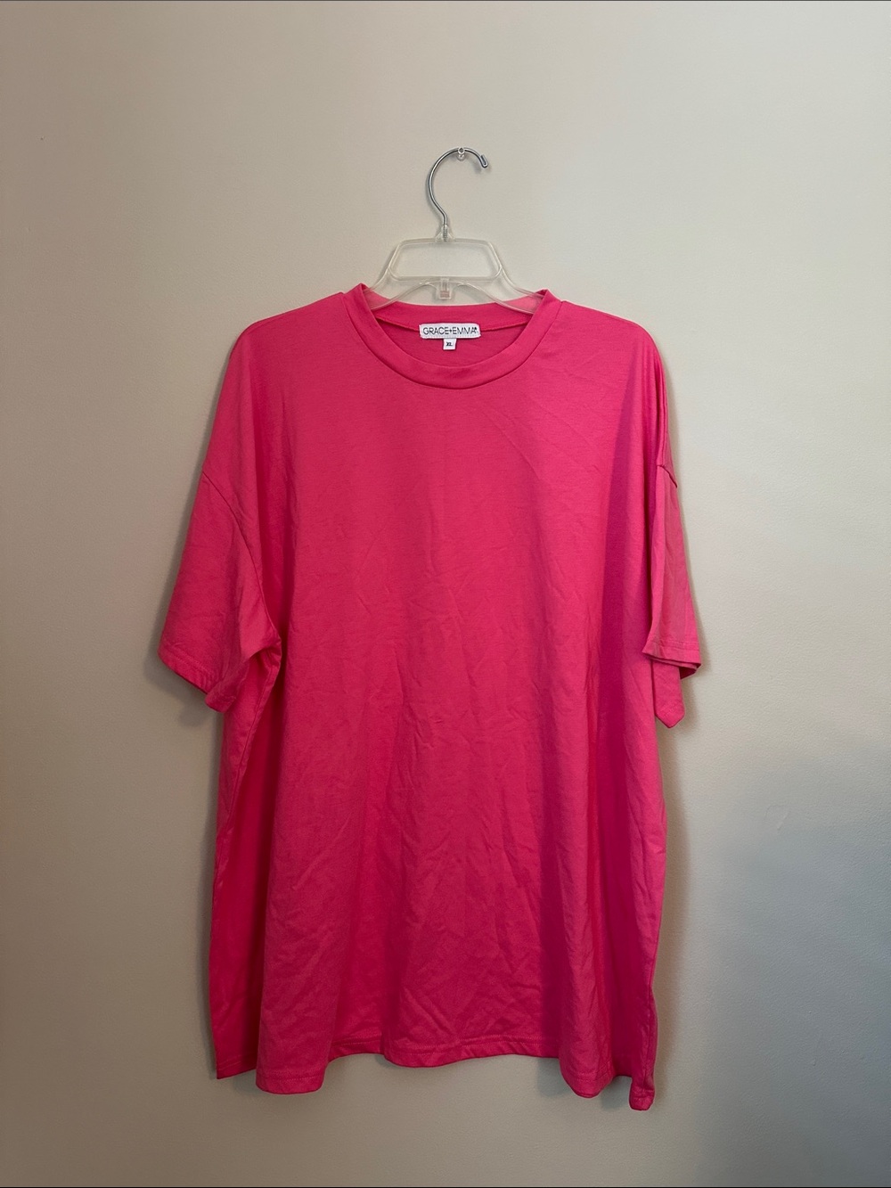Hot Pink Short Sleeve Crewneck Tee